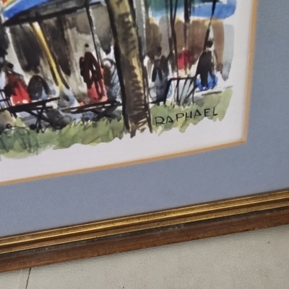 Vintage print of Place du Centre, signed Raphael. - Picture 11 of 14